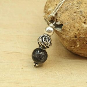 Small Iolite Necklace, Silver 21st Anniversary Gemstone Small Iolite Necklace, Silver 21st Anniversary Gemstone
