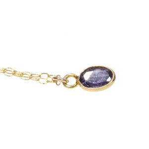 Tiny Blue Gemstone Necklace: Iolite Pendant, Third Eye Pendant, Dainty 14k Gold Filled Chain Tiny Blue Gemstone Necklace: Iolite Pendant, Third Eye Pendant, Dainty 14k Gold Filled Chain