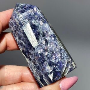 Iolite Tower with Pink Confetti • Rare Crystal Find • Cordierite • Dichroite • Water Sapphire Point • Purple & Blue Crystals Iolite Tower with Pink Confetti • Rare Crystal Find • Cordierite • Dichroite • Water Sapphire Point • Purple & Blue Crystals