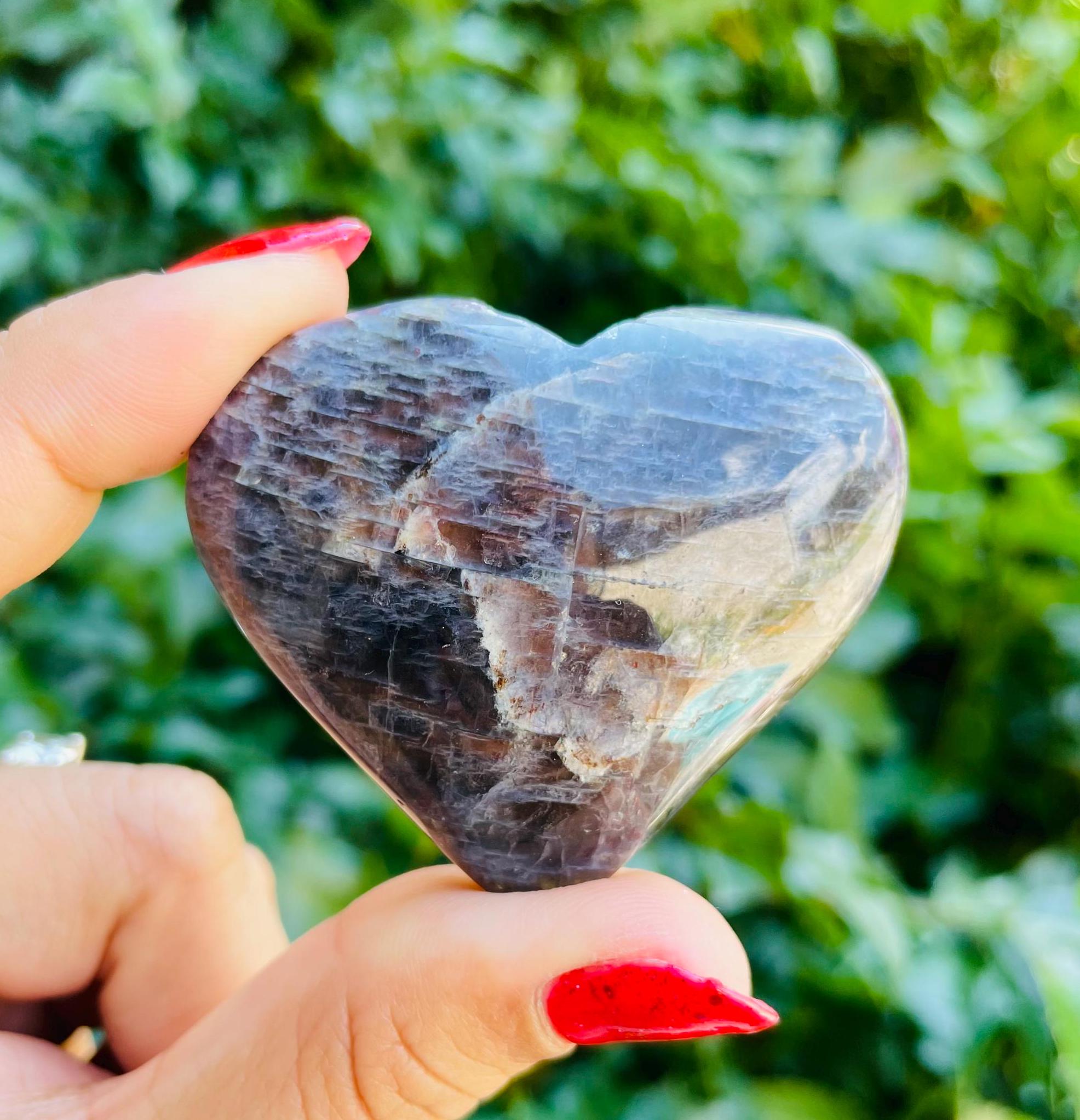 Bloodshot Iolite Crystal Heart (62.1g) Iolite With Cordierite Water Sapphire Heart, Multi Gemstone Specimen Natural Bloodshot Iolite Crystal Heart (62.1g) Iolite With Cordierite Water Sapphire Heart, Multi Gemstone Specimen Natural