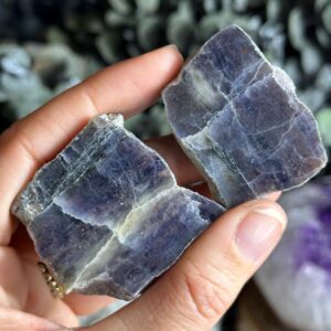 Iolite Half Polished Raw Stone, Iolite Half Polished Raw Stone,