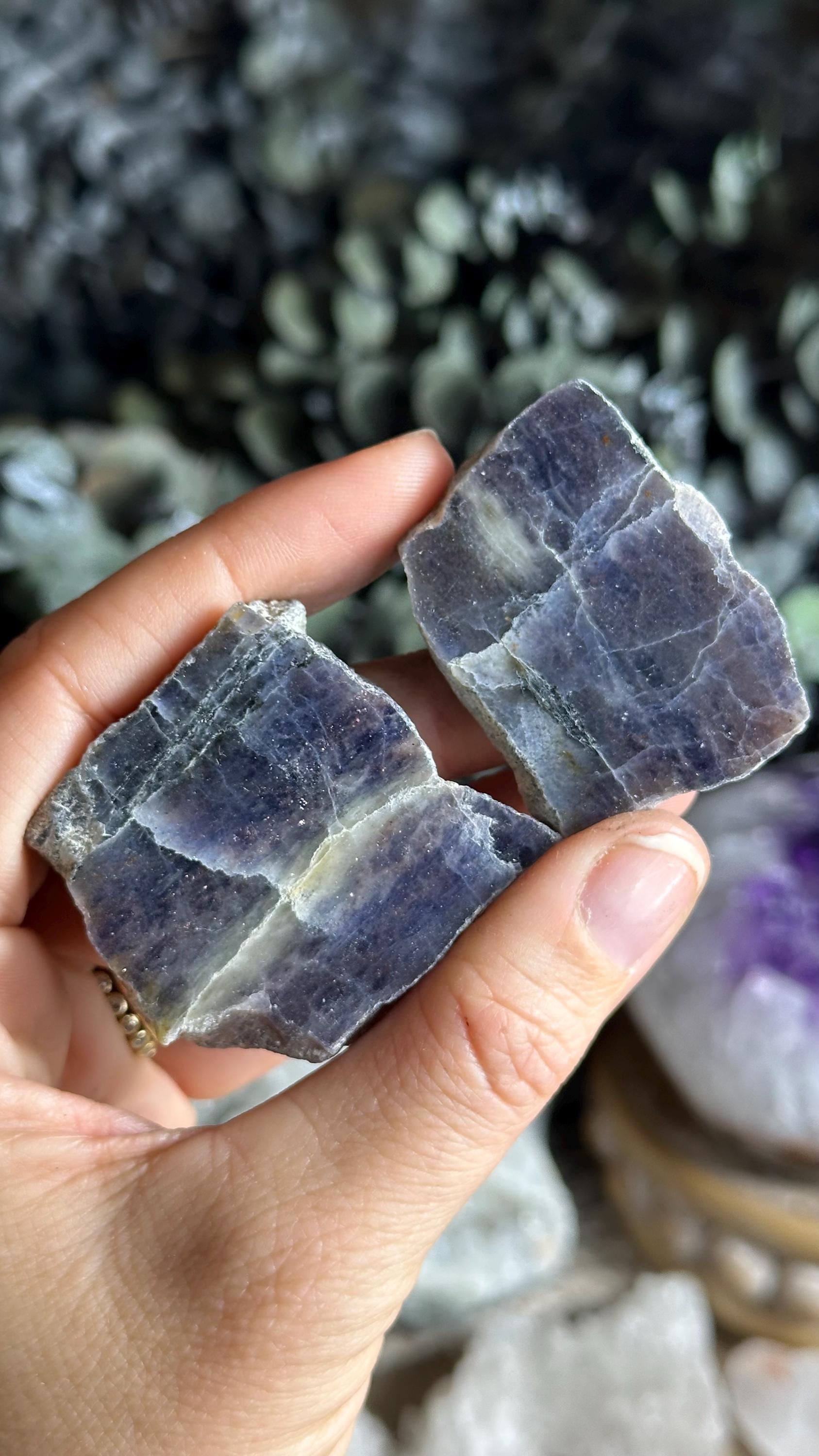 Iolite Half Polished Raw Stone,