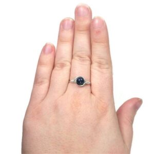Iolite .999 Fine Silver Wire Wrapped Stone Ring Iolite .999 Fine Silver Wire Wrapped Stone Ring