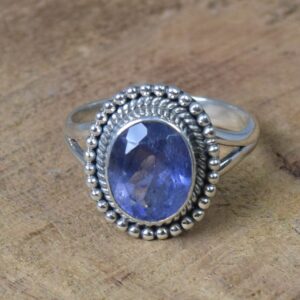 Blue Iolite Ring: 925 Sterling Silver Gemstone - December Birthstone Blue Iolite Ring: 925 Sterling Silver Gemstone - December Birthstone