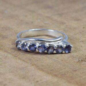 Blue Iolite Sterling Silver Ring: December Birthstone, US Size 6 Blue Iolite Sterling Silver Ring: December Birthstone, US Size 6