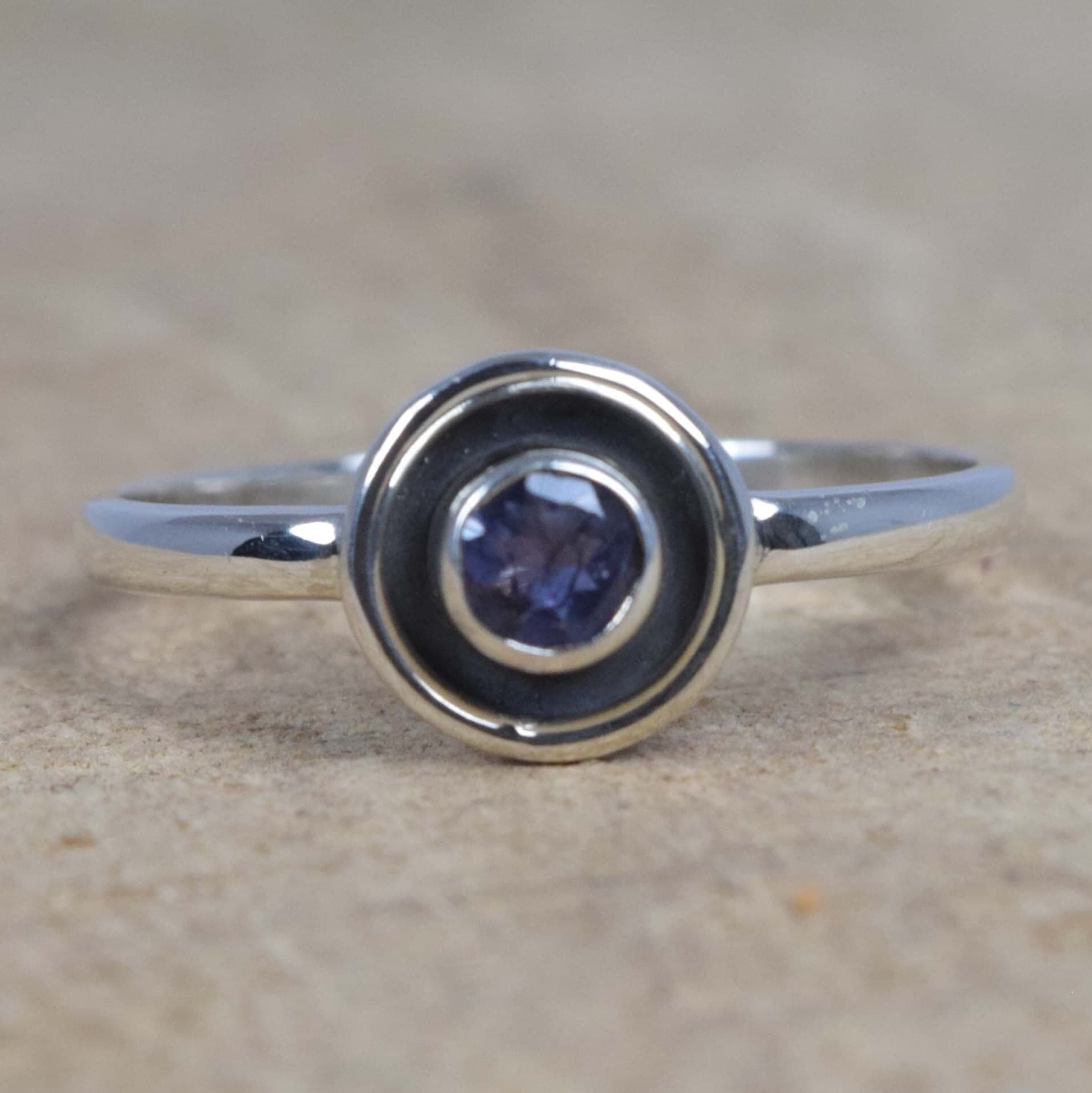 Blue Iolite Sterling Silver Ring: Handmade December Birthstone Jewelry Blue Iolite Sterling Silver Ring: Handmade December Birthstone Jewelry