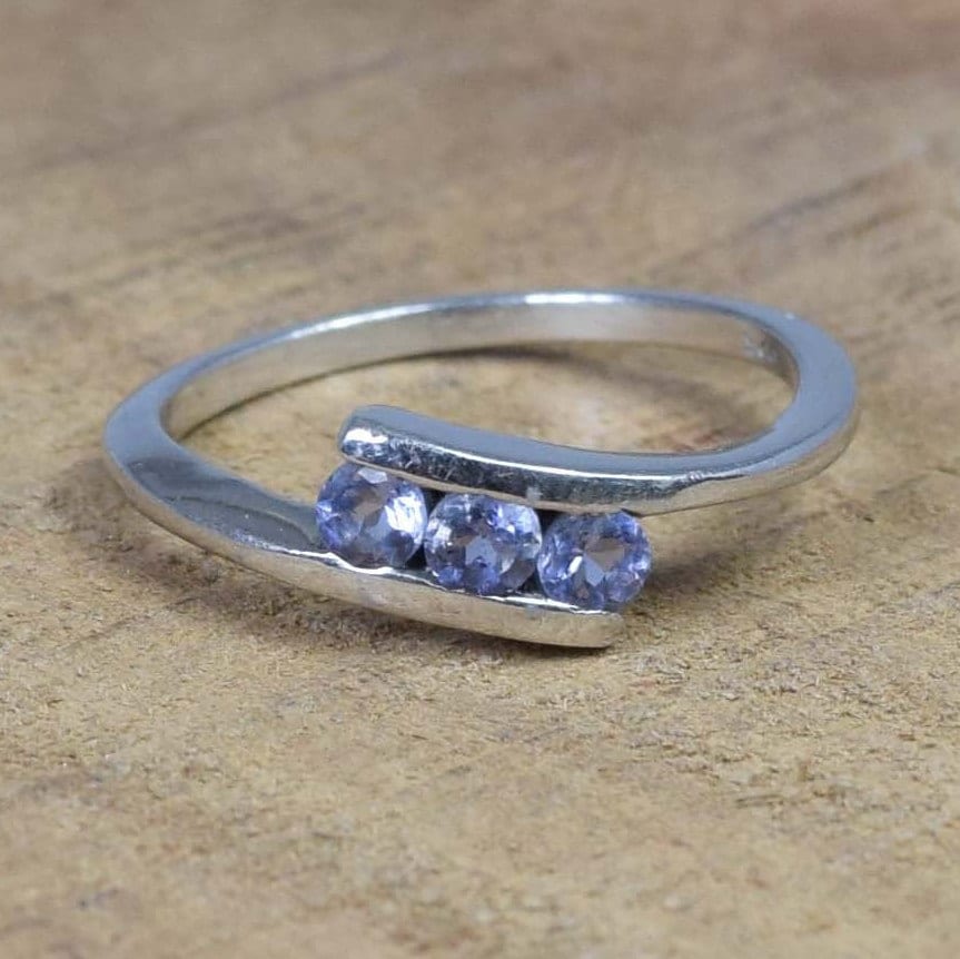 Blue Iolite Sterling Silver Ring: December Birthstone