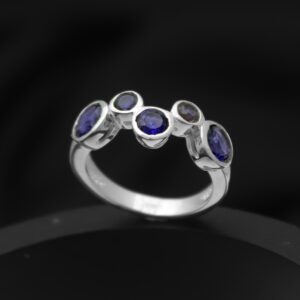 Iolite Cluster Ring, 925 Sterling Silver Ring, Multi-stone Ring, Handmade Modern Gemstone Jewelry, Gift For Her, #6 Iolite Cluster Ring, 925 Sterling Silver Ring, Multi-stone Ring, Handmade Modern Gemstone Jewelry, Gift For Her, #6
