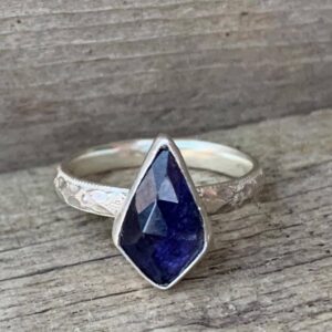 Dainty Diamond Shaped Faceted Iolite Sterling Silver Ring | Size 6-6.5 | Purple Stone Ring | Engagement Ring | Solitaire Ring Dainty Diamond Shaped Faceted Iolite Sterling Silver Ring | Size 6-6.5 | Purple Stone Ring | Engagement Ring | Solitaire Ring