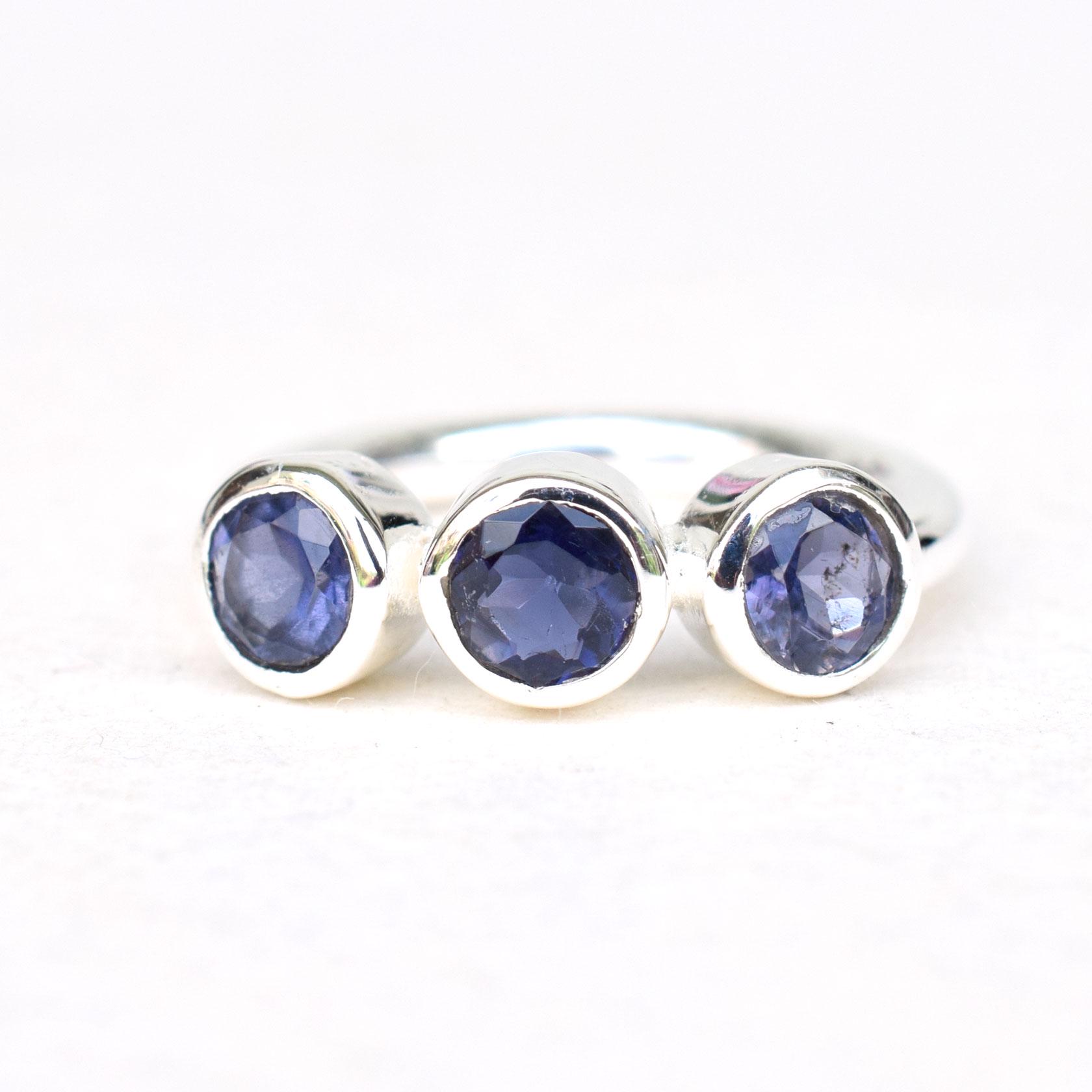 Handmade Iolite 925 Sterling Silver Ring, March Birthstone, Statement Ring Handmade Iolite 925 Sterling Silver Ring, March Birthstone, Statement Ring