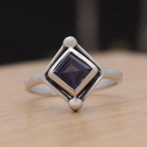 Handmade Iolite Ring, 925 Sterling Silver Ring, High-quality Gemstone Jewelry, Anniversary Or Engagement Gift For Her, Size 9 Handmade Iolite Ring, 925 Sterling Silver Ring, High-quality Gemstone Jewelry, Anniversary Or Engagement Gift For Her, Size 9