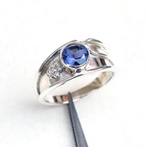 Handmade Iolite Ring: 925 Sterling Silver, March Birthstone Handmade Iolite Ring: 925 Sterling Silver, March Birthstone