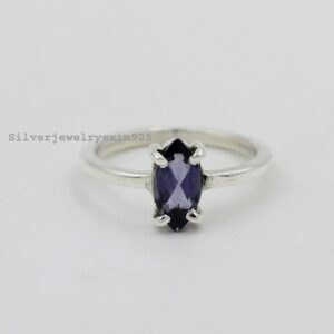 Marquise Iolite Ring: Blue Gemstone, 925 Sterling Silver Marquise Iolite Ring: Blue Gemstone, 925 Sterling Silver