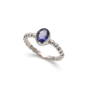 Minimalist Purple Ring, Natural Iolite Ring, Solitaire Band, Bezel Ring, Stackable Silver Ring, Oval Silver Ring, For Her, Bands By Adina Minimalist Purple Ring, Natural Iolite Ring, Solitaire Band, Bezel Ring, Stackable Silver Ring, Oval Silver Ring, For Her, Bands By Adina