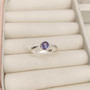 Natural Iolite Ring, 925 Sterling Silver Ring, Round Cut Iolite Ring, Iolite Silver Ring Iolite Wedding Ring, Real Iolite Ring