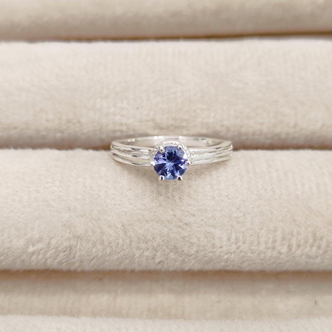 Natural Iolite Ring, 925 Sterling Silver Ring, Round Cut Iolite Ring, Iolite Silver Ring Iolite Wedding Ring, Real Iolite Ring