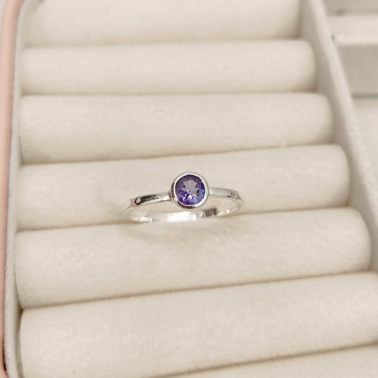 Natural Iolite Ring, 925 Sterling Silver Ring, Round Cut Iolite Ring, Iolite Silver Ring Iolite Wedding Ring, Real Iolite Ring