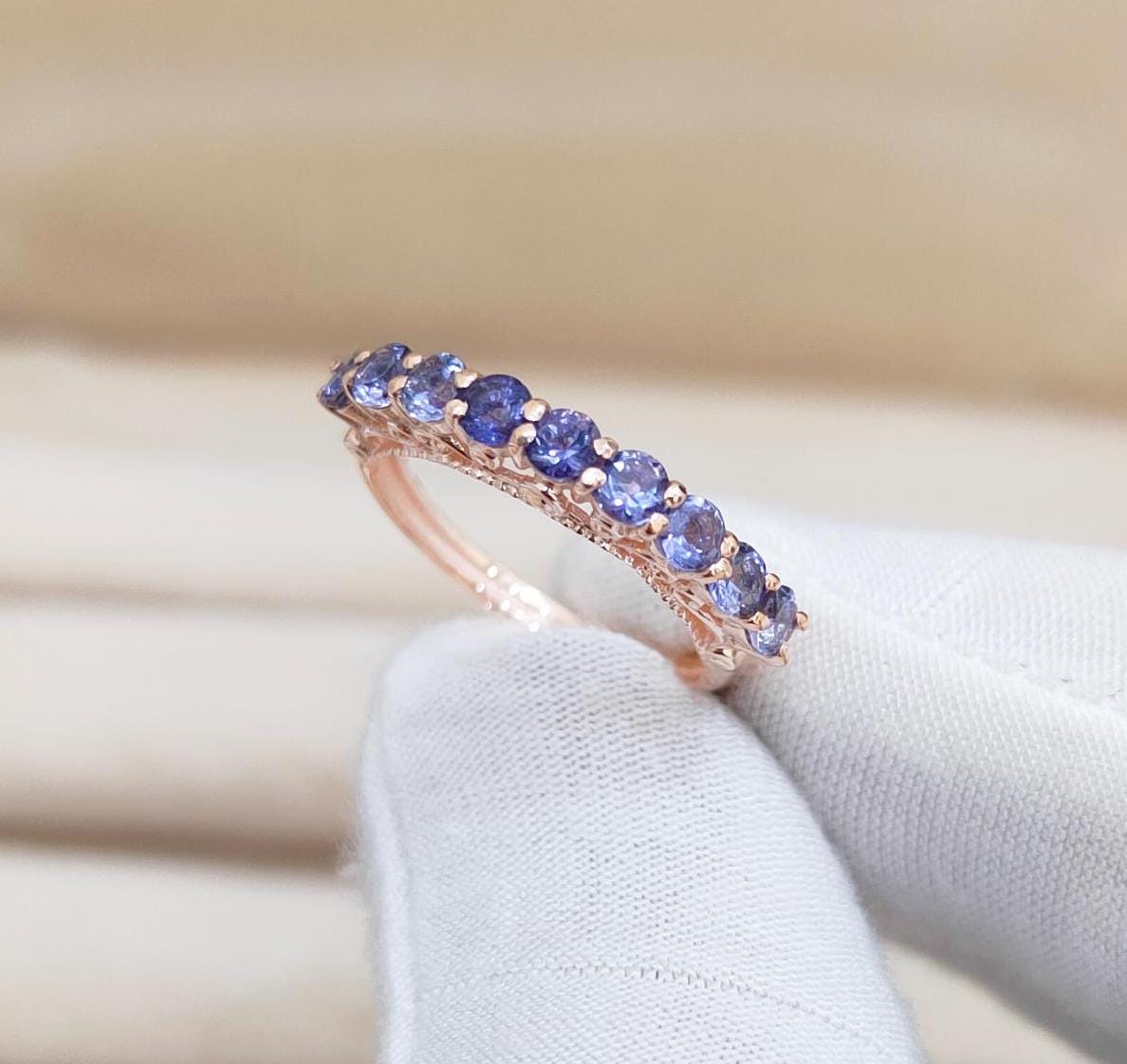 Natural Iolite Band Ring, 925 Sterling Silver Ring, Round Cut Iolite Ring, Iolite Silver Ring Iolite Eternity Band Ring, Iolite Wedding Band Natural Iolite Band Ring, 925 Sterling Silver Ring, Round Cut Iolite Ring, Iolite Silver Ring Iolite Eternity Band Ring, Iolite Wedding Band
