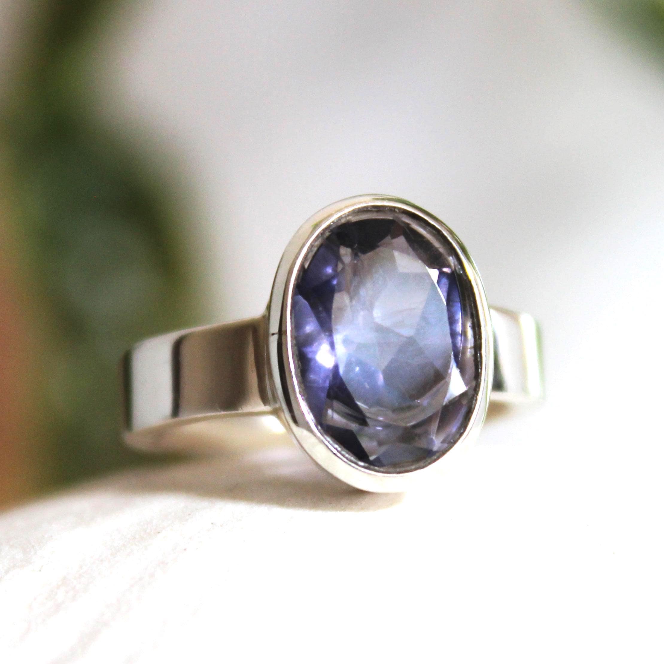 Oval Iolite Ring: 925 Sterling Silver, Size 6-6.5 Oval Iolite Ring: 925 Sterling Silver, Size 6-6.5