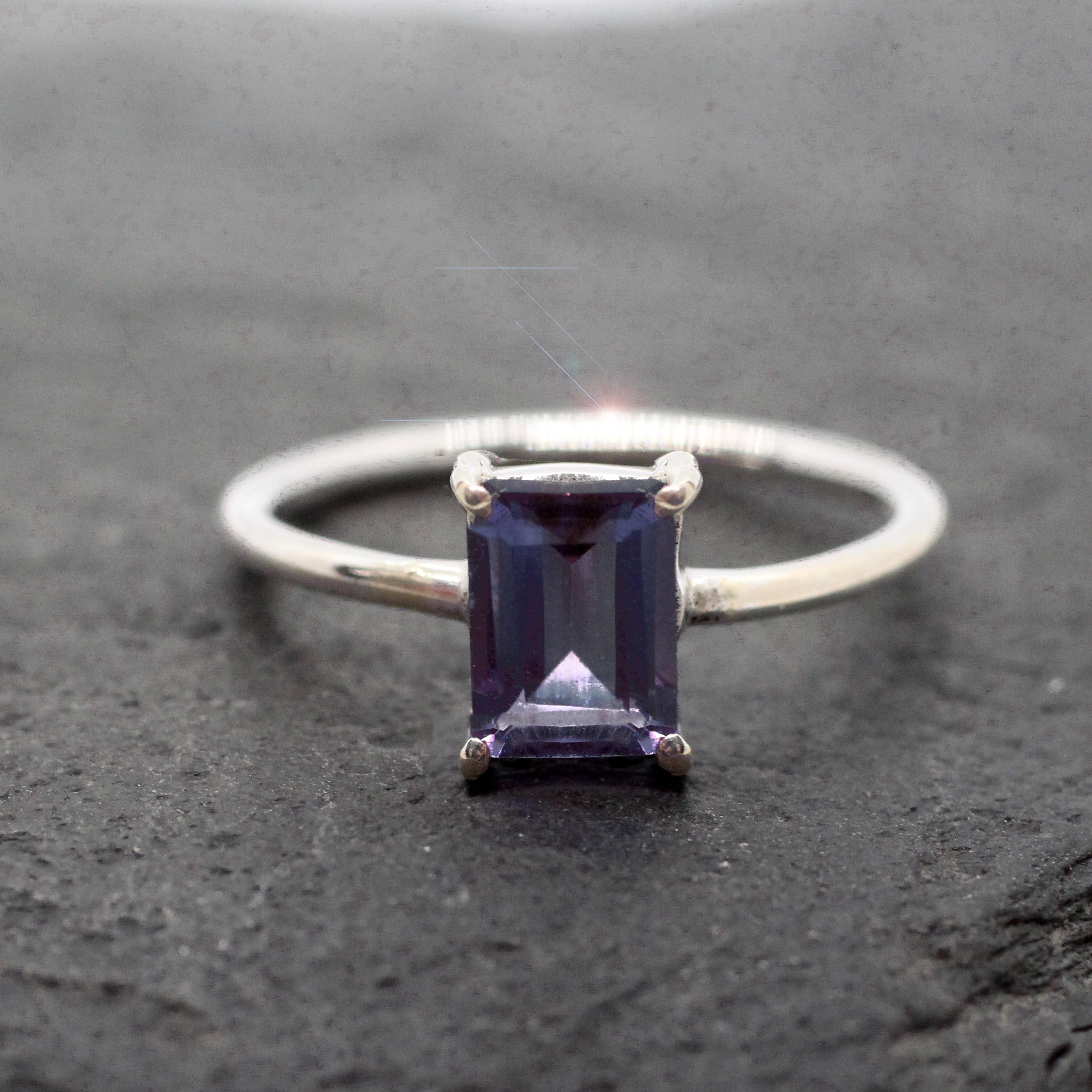 Periwinkle - Natural Iolite Sterling Silver Ring Size 8