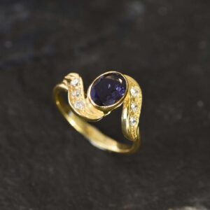 Purple Iolite Ring, Iolite Ring, Natural Iolite Ring, Purple Vintage Ring, Wave Solitaire Ring, Vintage Ring, Promise Ring, Rare By Adina Purple Iolite Ring, Iolite Ring, Natural Iolite Ring, Purple Vintage Ring, Wave Solitaire Ring, Vintage Ring, Promise Ring, Rare By Adina