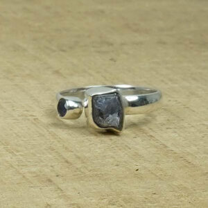 Rough Iolite Sterling Silver Ring: Handmade Adjustable Gemstone Jewelry Rough Iolite Sterling Silver Ring: Handmade Adjustable Gemstone Jewelry