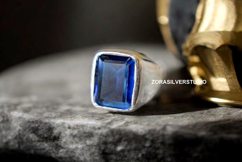Iolite Signet Ring, 22k Gold Vermeil Over Sterling Silver, Natural Violet Blue Gemstone Ring, Unisex Statement Jewelry, Water Sapphire Ring Iolite Signet Ring, 22k Gold Vermeil Over Sterling Silver, Natural Violet Blue Gemstone Ring, Unisex Statement Jewelry, Water Sapphire Ring