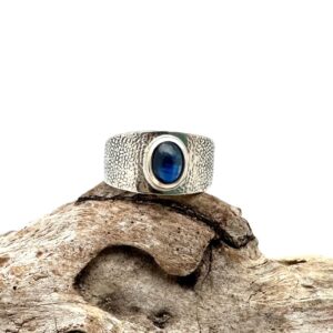 Iolite Signet Ring, Sterling Silver, Size 7, 8 Iolite Signet Ring, Sterling Silver, Size 7, 8