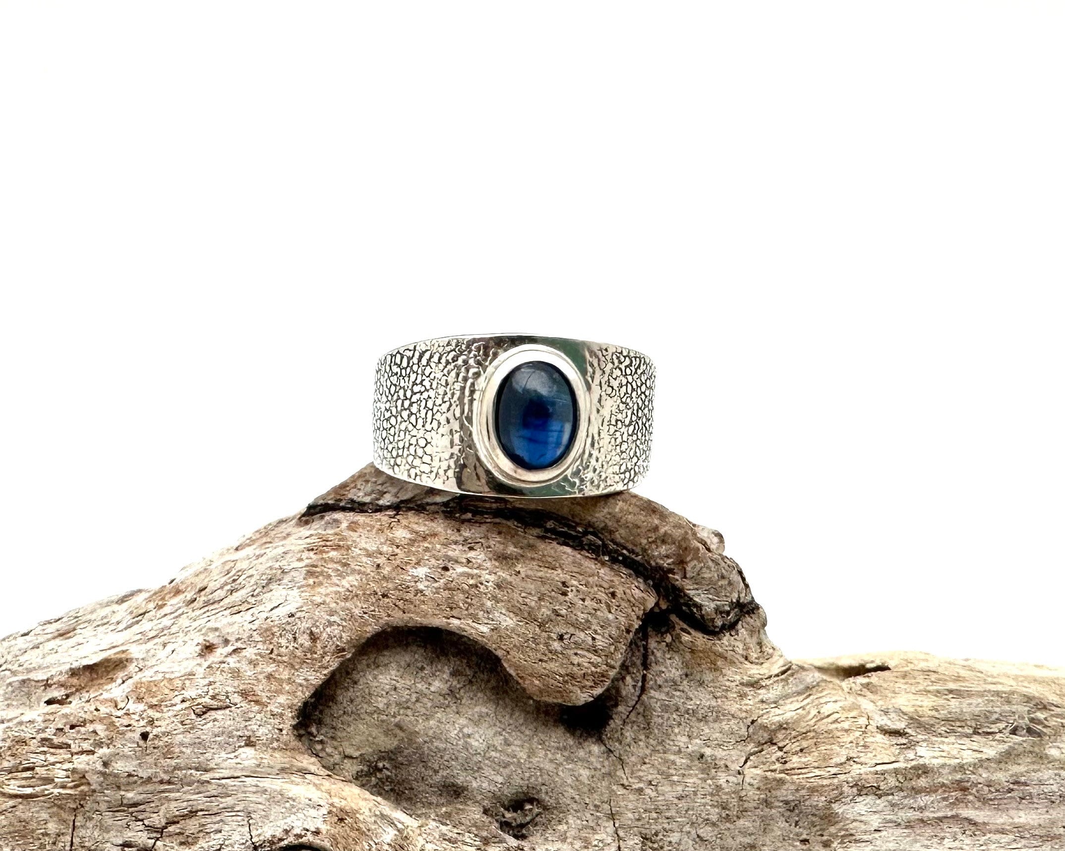 Iolite Signet Ring, Sterling Silver, Size 7, 8 Iolite Signet Ring, Sterling Silver, Size 7, 8