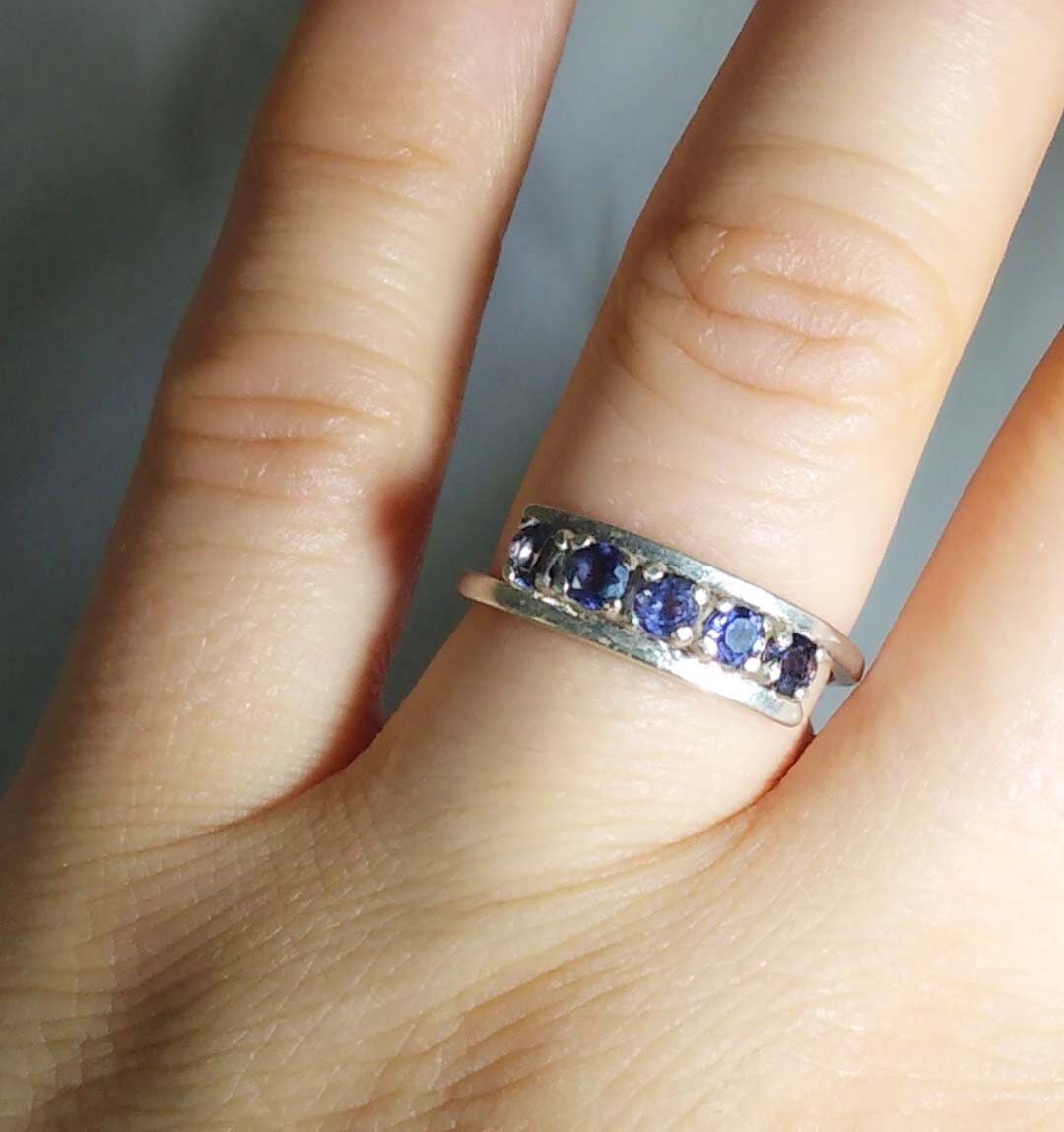 Violet Blue Iolite Ring Ancient Viking Explorer Gem, 19th Century Antique Gemstone, Navigation Aid Iolite Gems Unique Jewelry Gift 63447