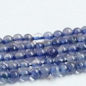 3.5mm Iolite Smooth Beads, Blue Iolite Plain Rondelle, Blue Iolite Ball Beads, 13 Inch Iolite Gemstone Bead For Jewelry (1st To 5st Options)