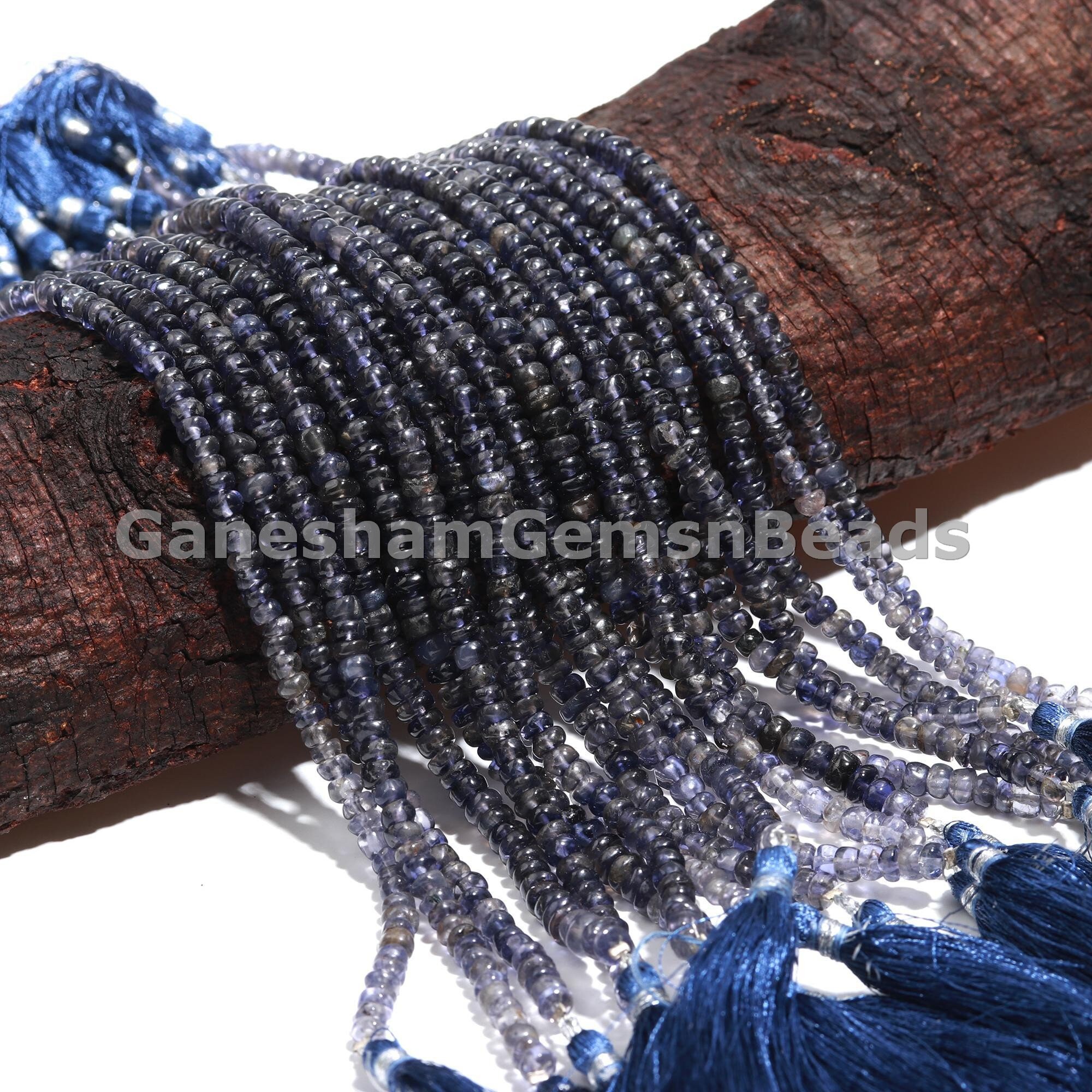 Aaa Natural Blue Iolite Beads, Genuine Real Iolite Smooth Rondelle Gemstone Beads, Gems For Diy And Making Jewelry, Handmade Beads Aaa Natural Blue Iolite Beads, Genuine Real Iolite Smooth Rondelle Gemstone Beads, Gems For Diy And Making Jewelry, Handmade Beads
