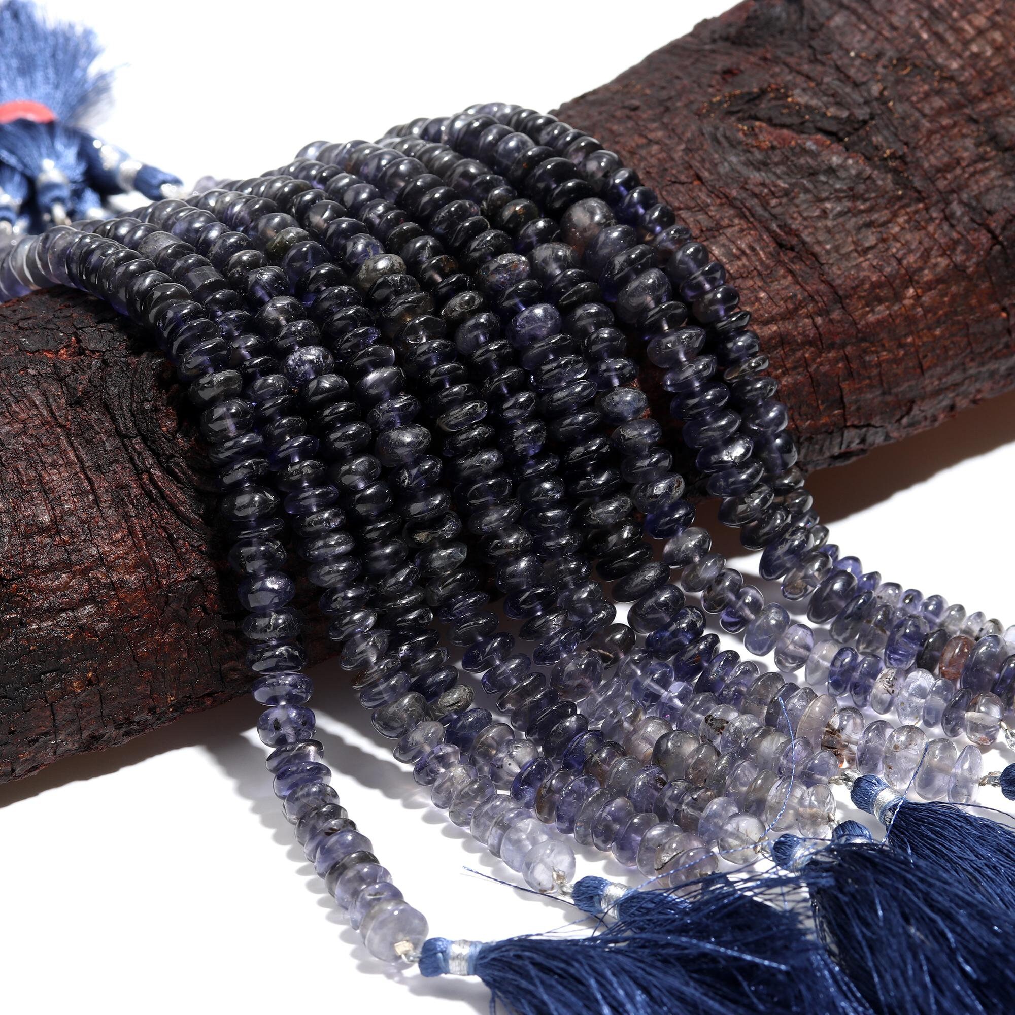 Aaa Quality Iolite Beads, Natural Blue Iolite Smooth Rondelle Beads, Iolite Gemstone Beads Strand For Jewelry Making Beads, Handmade Beads