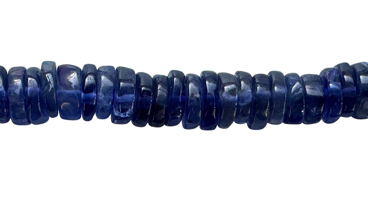Bead Iolite 5mm Rondelle/ Heishi , 8inch Length Each Strand Bead Iolite 5mm Rondelle/ Heishi , 8inch Length Each Strand