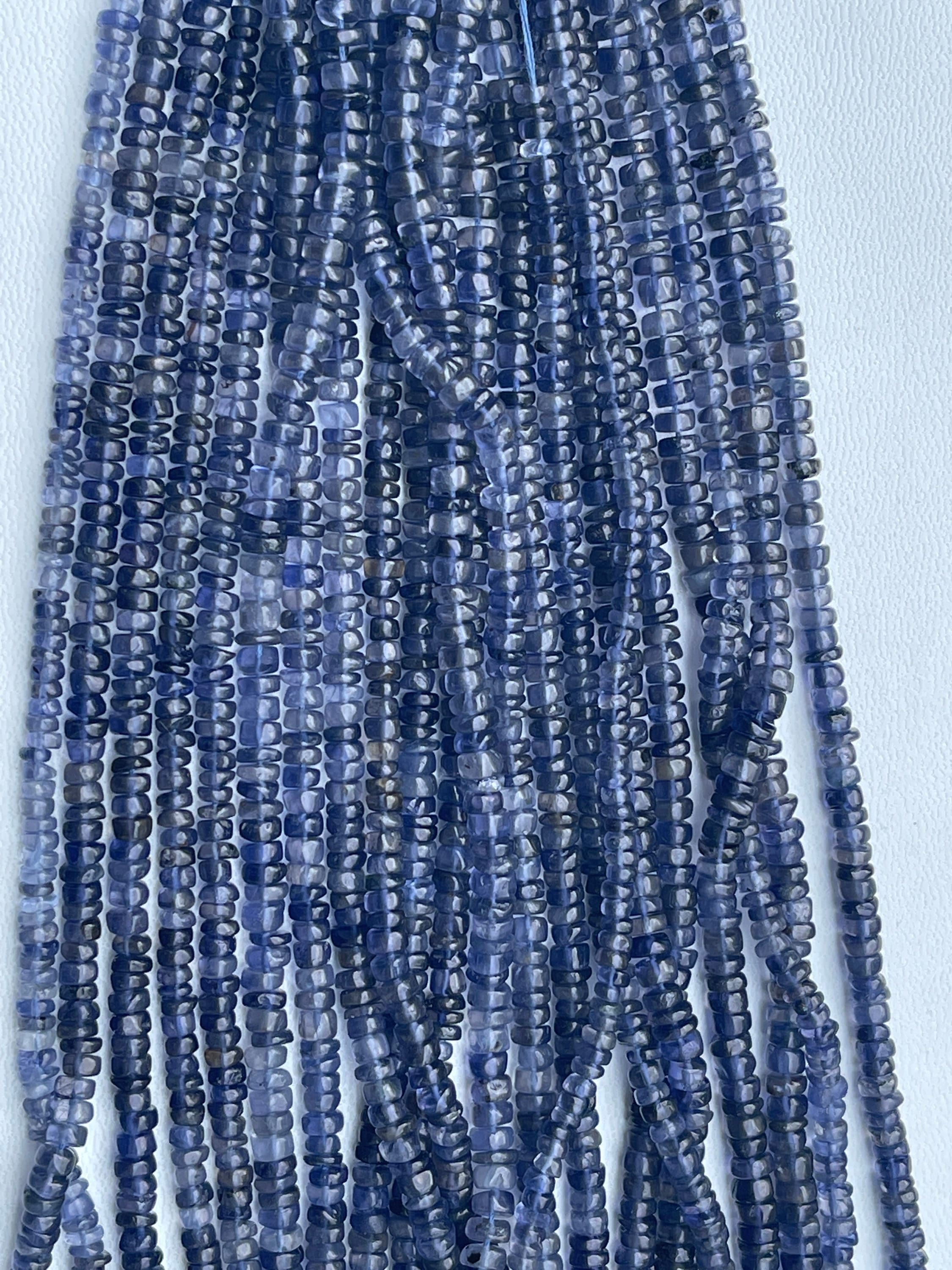 Bead Iolite Heishi Rondelle (natural) 3-4mm 16” Length