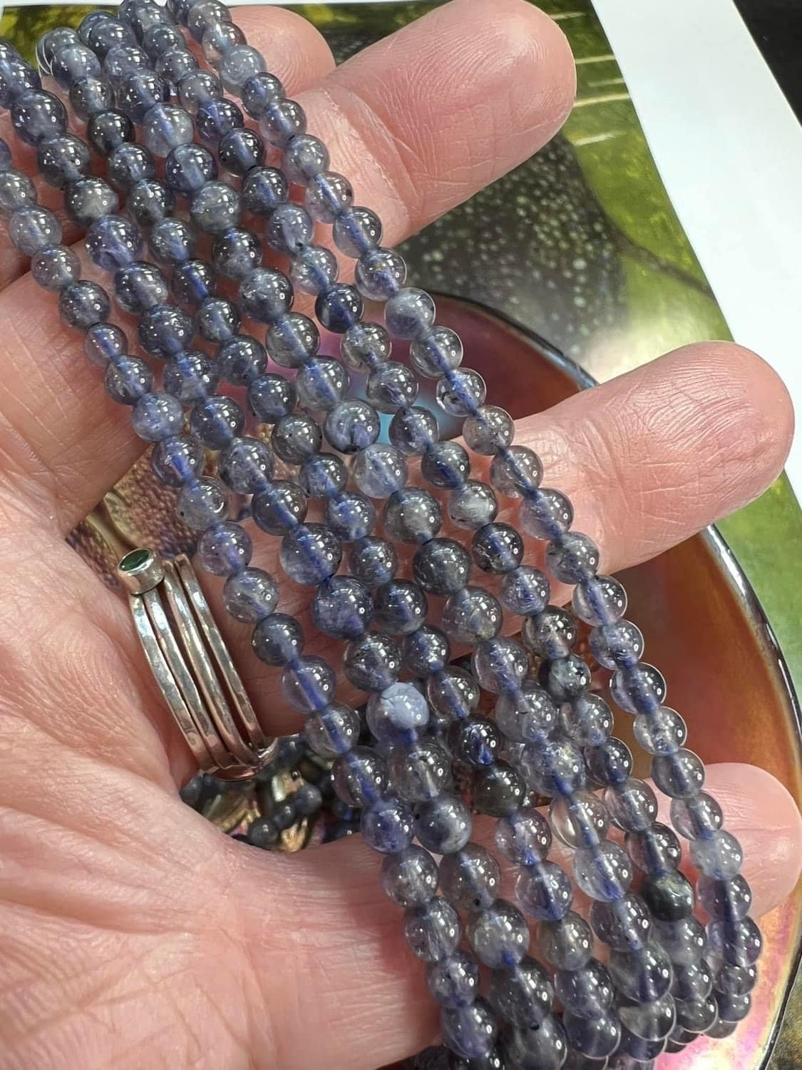 Iolite  Rondelle Beads 4-5mm Approx /rustic Iolite Beads  / Blue Gemstone Beads / Natural Handmade Iolite Gemstone Beads / 4 Beads