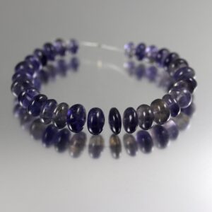 Big Iolite Smooth Rondelle Beads - 5.25 Inches - 6 To 10 Mm Big Iolite Smooth Rondelle Beads - 5.25 Inches - 6 To 10 Mm