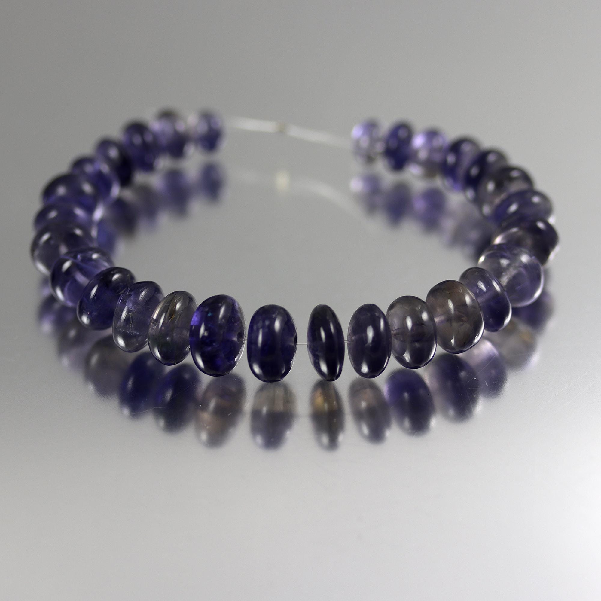 Big Iolite Smooth Rondelle Beads - 5.25 Inches - 6 To 10 Mm Big Iolite Smooth Rondelle Beads - 5.25 Inches - 6 To 10 Mm