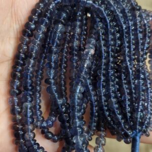 Natural Iolite Smooth Rondelles,Size 4-7mm
