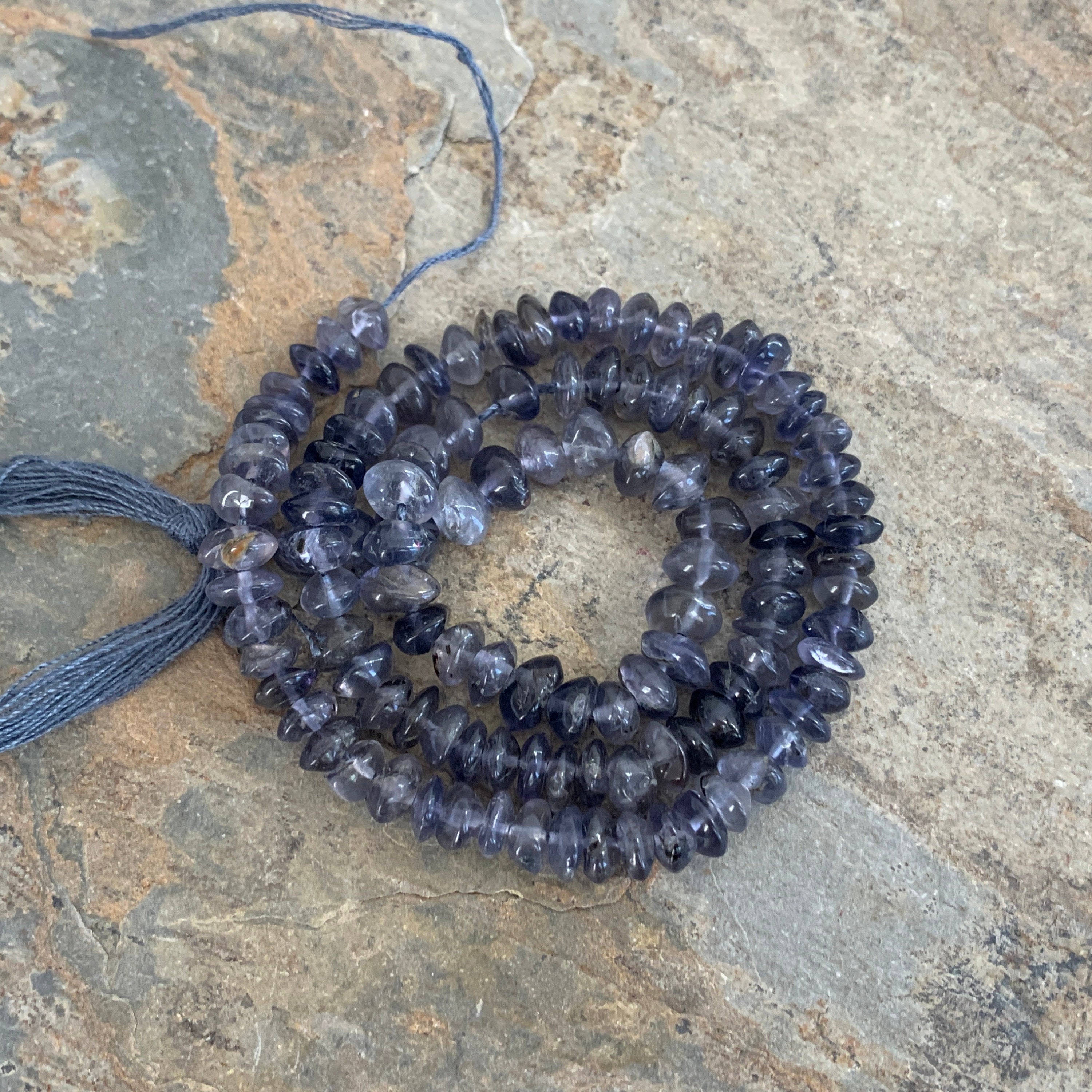 Iolite Rondelles, Iolite Beads, 13 Inch Strand, Choose Size.