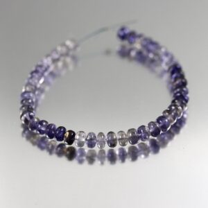 Shaded Iolite Smooth Rondelle Beads - Set of 43 - 6 to 7mm
