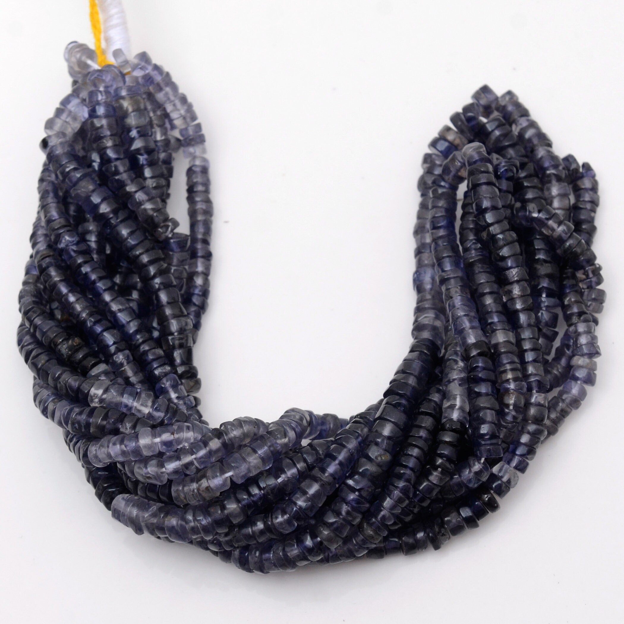 Iolite Smooth Rondelle Beads, 4.5mm To 5mm Natural Shaded Blue Iolite Round Heishi Gemstone Beads, 16 Inch Strand, Gds2131 Iolite Smooth Rondelle Beads, 4.5mm To 5mm Natural Shaded Blue Iolite Round Heishi Gemstone Beads, 16 Inch Strand, Gds2131