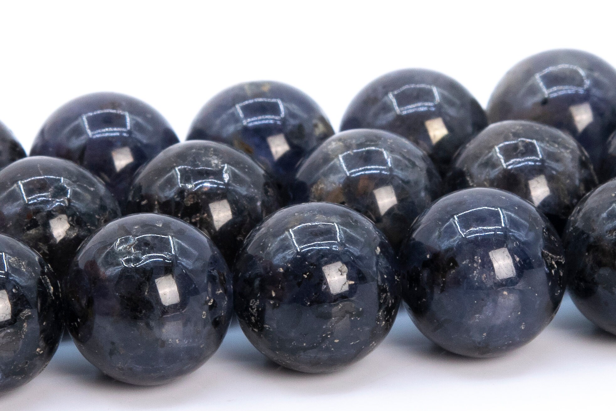 10-11mm Iolite Beads Dark Blue Grade Aa Genuine Natural Gemstone Round Loose Beads 15"/7.5" Bulk Lot Options (116510)