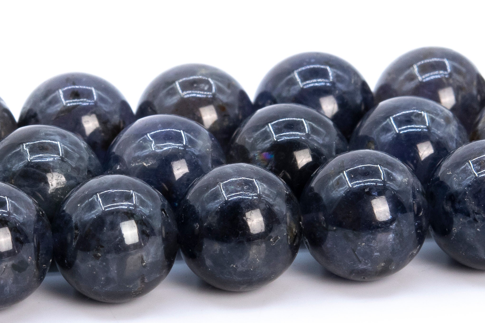 10mm Iolite Beads Dark Blue Grade Aa Genuine Natural Gemstone Round Loose Beads 15"/7.5" Bulk Lot Options (116511)