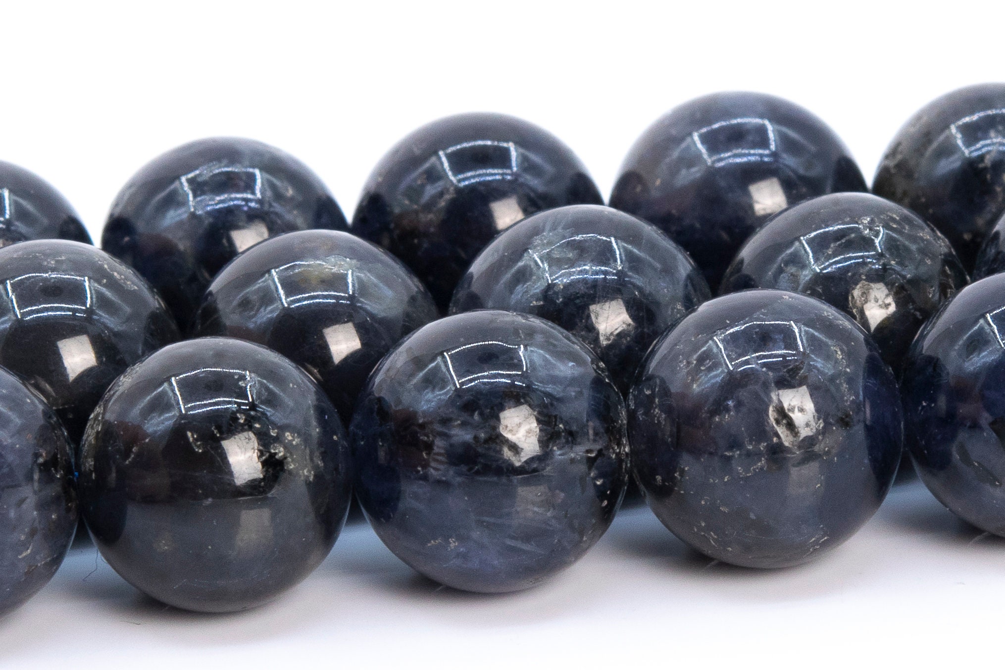 11-12mm Iolite Beads Dark Blue Grade Aa Genuine Natural Gemstone Round Loose Beads 15.5" / 7.5"bulk Lot Options (116508)