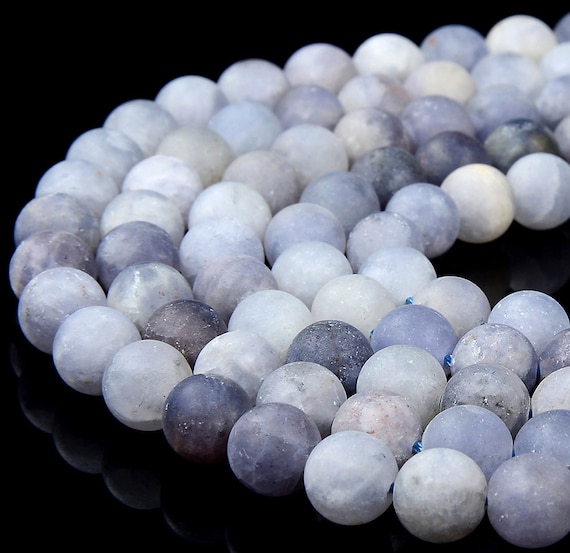 8mm Natural Matte Iolite Gemstone Grade A Round Loose Beads Bulk Lot 1,2,6,12 And 50 (d336)