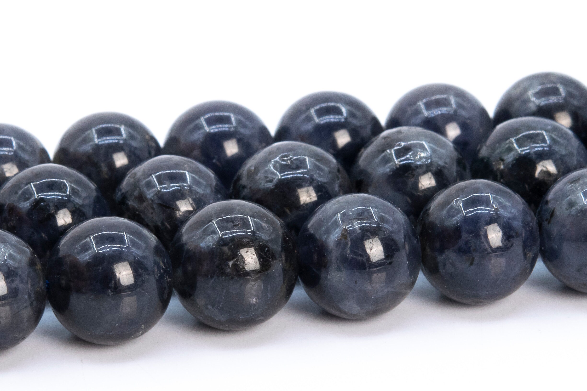 9-10mm Iolite Beads Dark Blue Grade A+ Genuine Natural Gemstone Round Loose Beads 15"/7.5" Bulk Lot Options (116514)