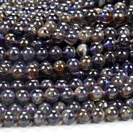 Natural Deep Blue Iolite Gemstone Round 4mm 5mm 6mm Loose Beads Bulk Lot 1,2,6,12 And 50 (d447)