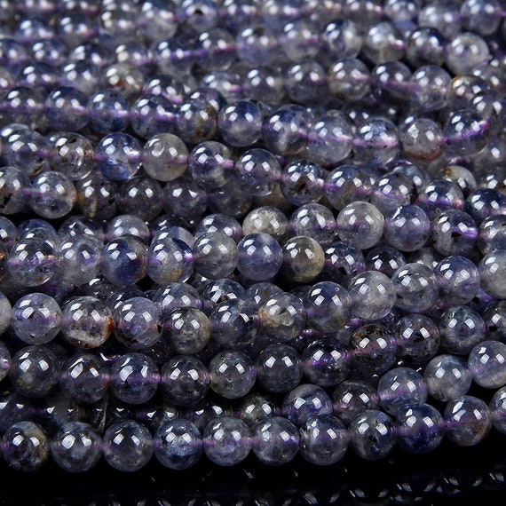 Natural Iolite Gemstone Grade Aa Round 3mm 4mm 5mm 6mm Loose Beads Bulk Lot 1,2,6,12 And 50 (d447)