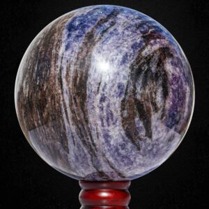 190MM Blue Iolite Sphere: Cordierite Gemstone, Chakra Balancing Tool